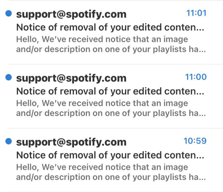 Spotify J'ai supprimé le titre et la photo de couverture de mon site Playlist . Et maintenant ?